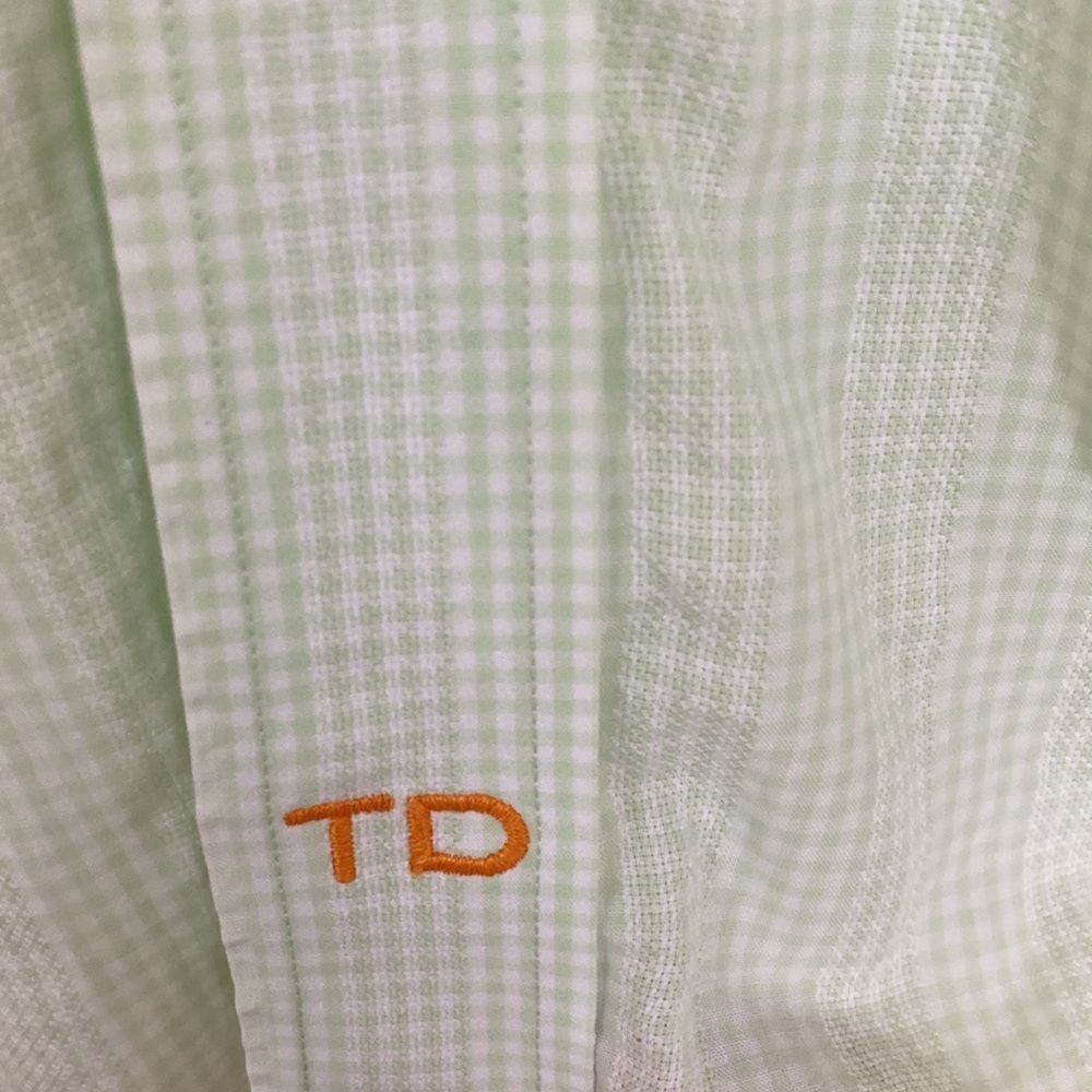 Thomas Dean Men's Long Sleeve Button Front in‎ Celery Green White Size Large - Picture 7 of 9